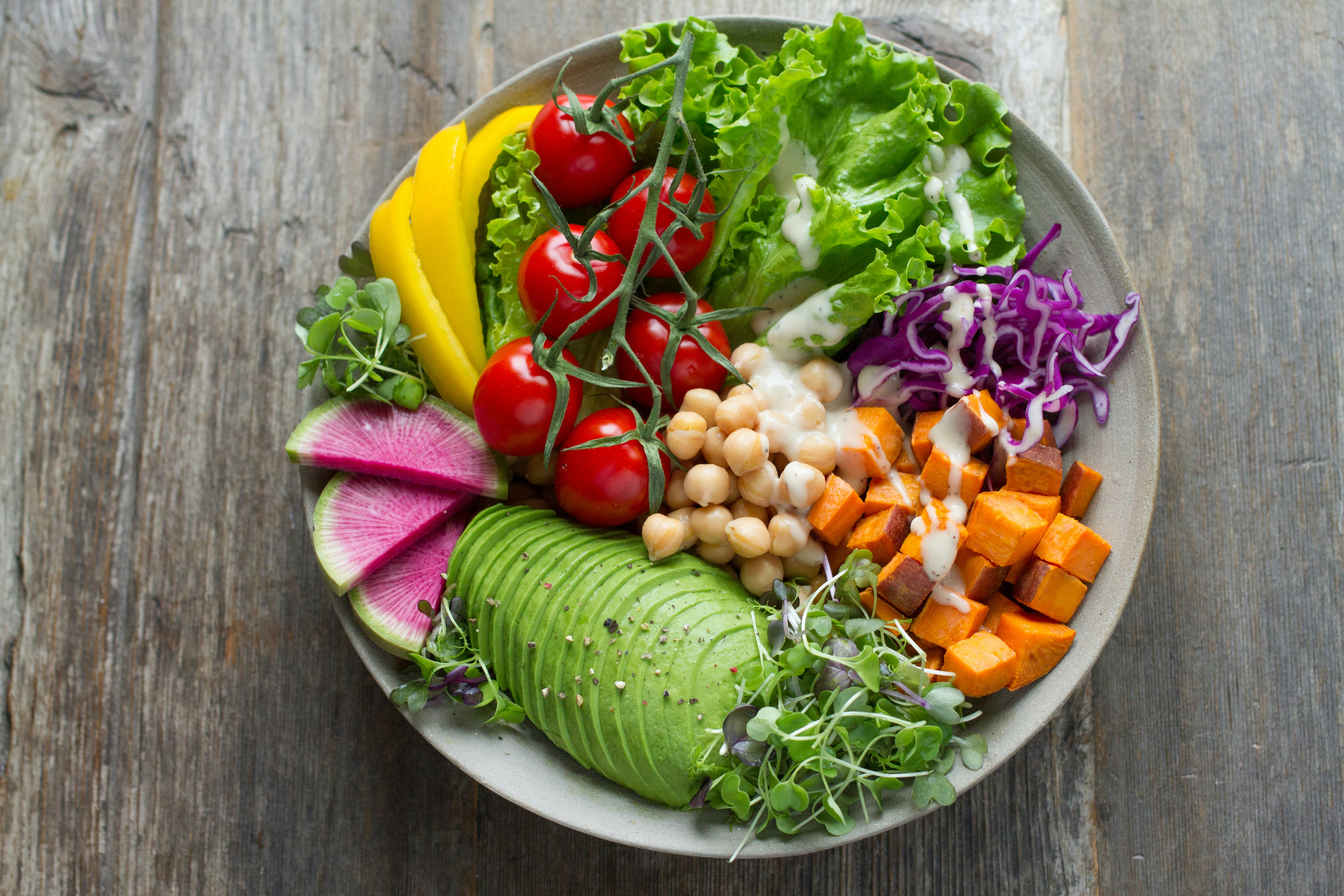 A colorful bowl of spring salad