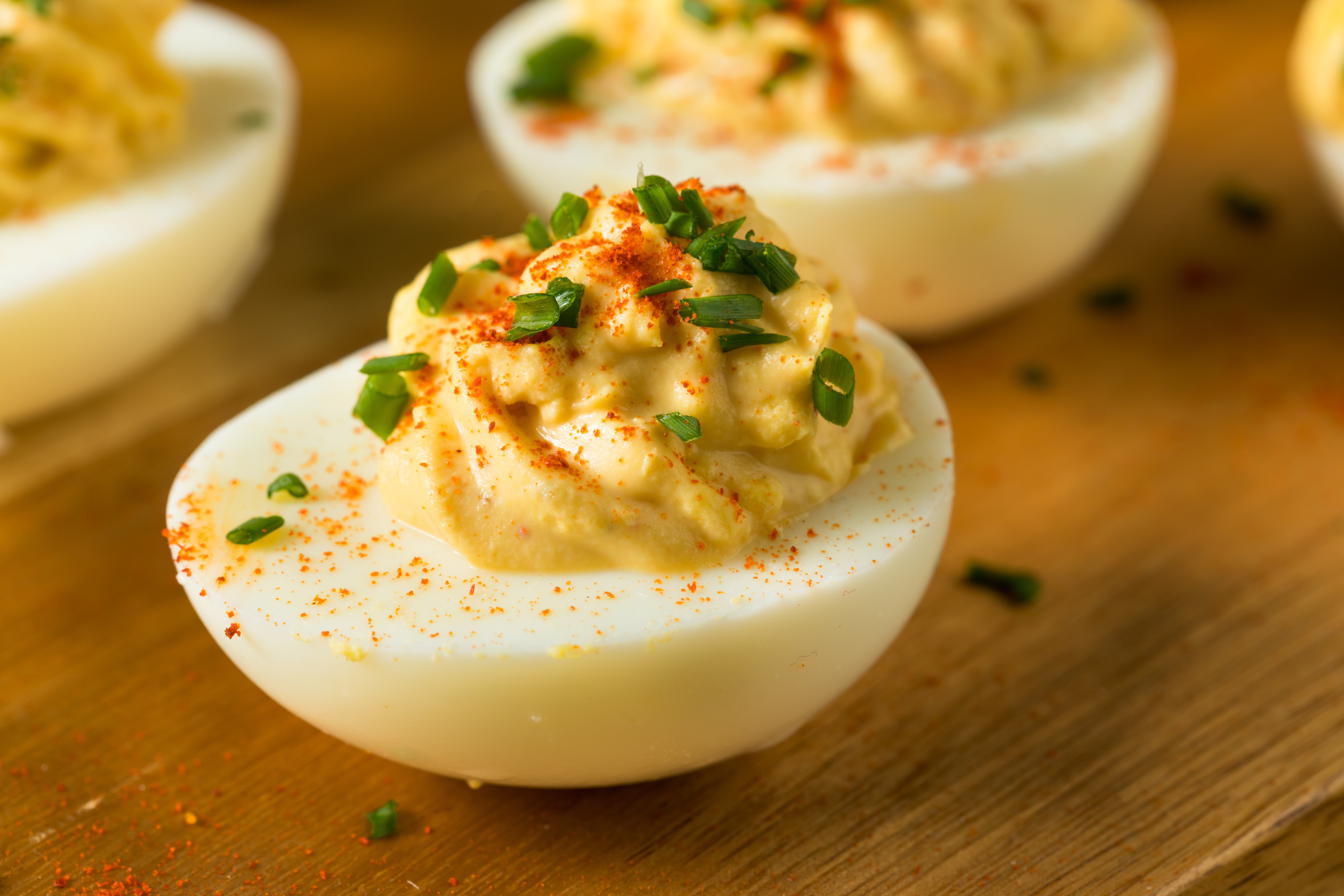 deviled eggs with turkey ham