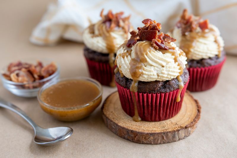 Maple Honey Ham Cupcakes