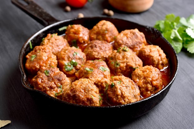 Meatballs in a skillet