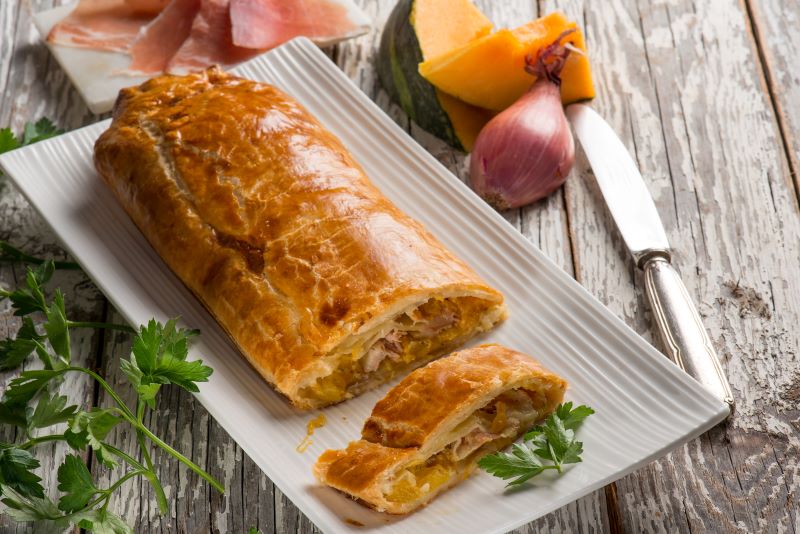 Ham and Pumpkin Strudel