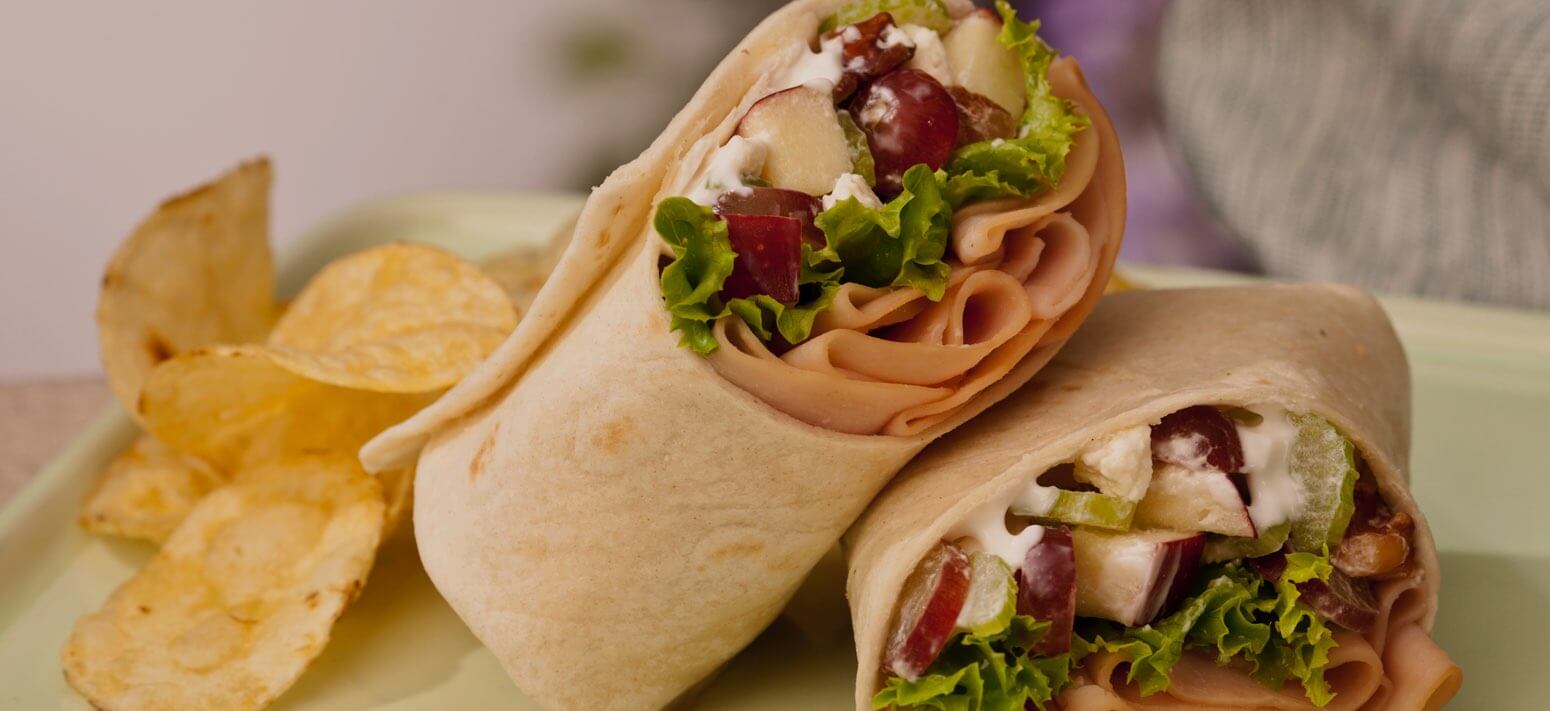 skinny chicken waldorf salad wrap